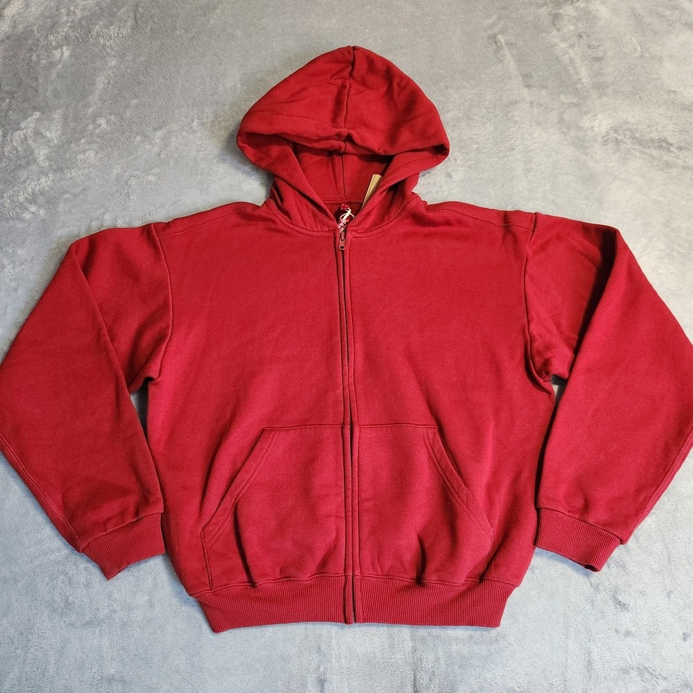 New SKIMS Cotton Fleece Classic Zip Up Hoodie Brick Red S Small NWT Rare